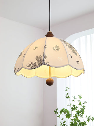 Vevenir Pétale Chuchotement Bois Tissu Pendentif Lampe