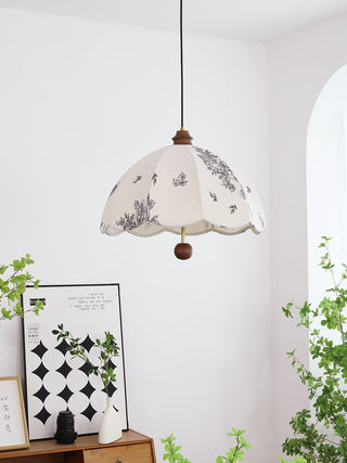 Vevenir Pétale Chuchotement Bois Tissu Pendentif Lampe