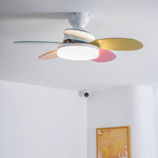 Liora Plafonnier Ventilateur pour Enfants en Verre Coloré