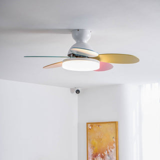 Liora Plafonnier Ventilateur pour Enfants en Verre Coloré