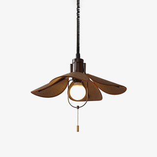 Utalion Traditionnel Pétale Floraison Bois Tissu Pendentif Lumière