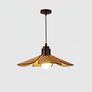 Utalion Traditionnel Pétale Floraison Bois Tissu Pendentif Lumière