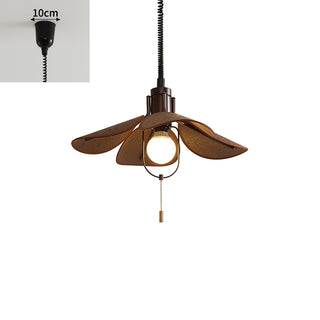 Utalion Traditionnel Pétale Floraison Bois Tissu Pendentif Lumière