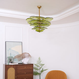 Aurora Lustre Pétale en Verre Murano Doré Luxe-Luire