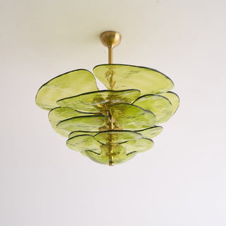 Aurora Lustre Pétale en Verre Murano Doré Luxe-Luire