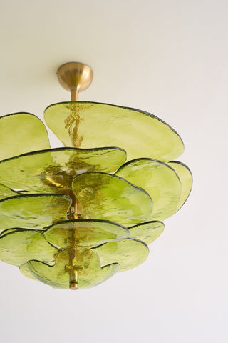 Aurora Lustre Pétale en Verre Murano Doré Luxe-Luire