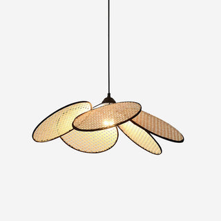 Vemarora Premium Élégance Pétales Rotin Tissu Pendentif Lampe