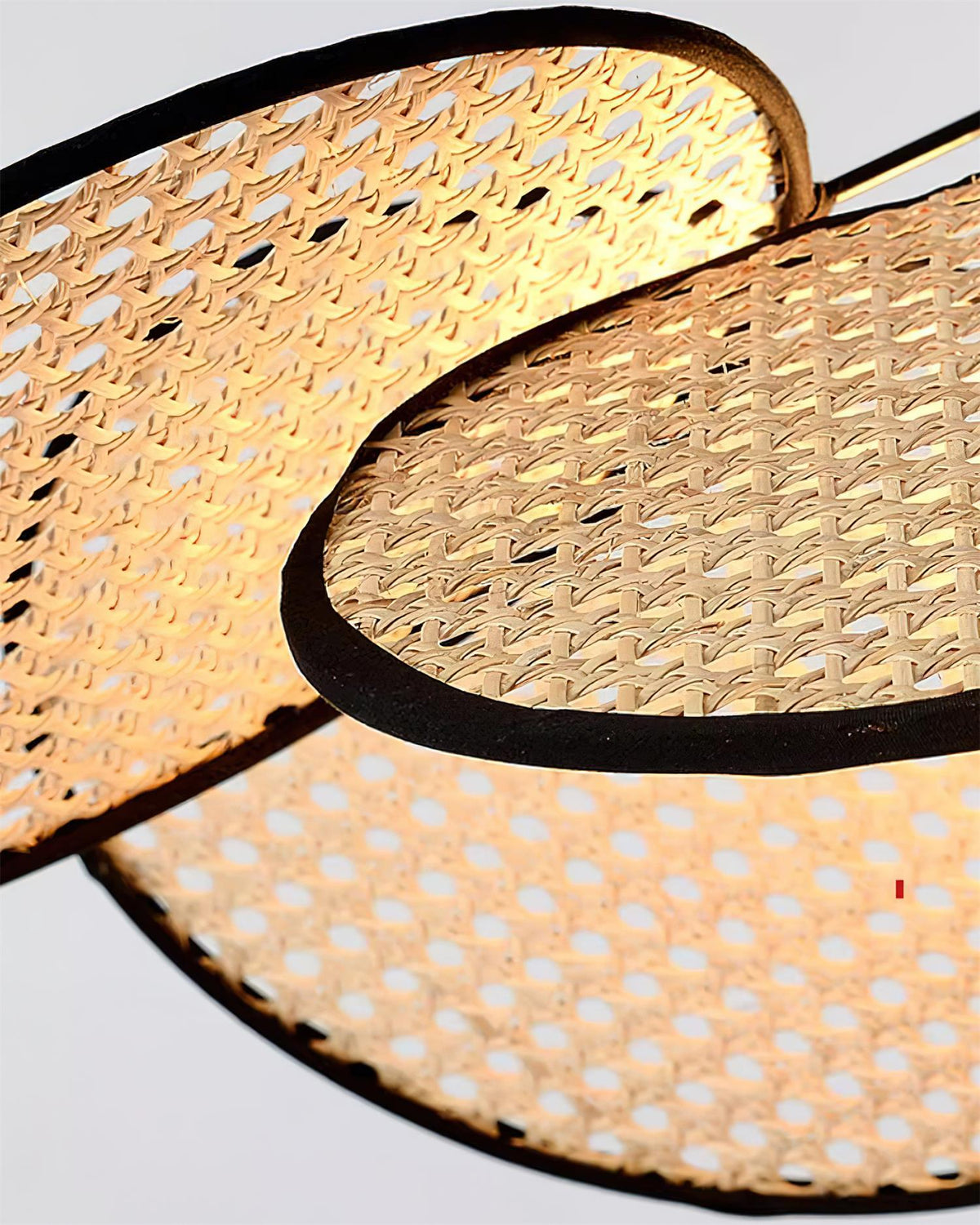 Saliona Premium Élégance Pétales Rotin Tissu Pendentif Lampe