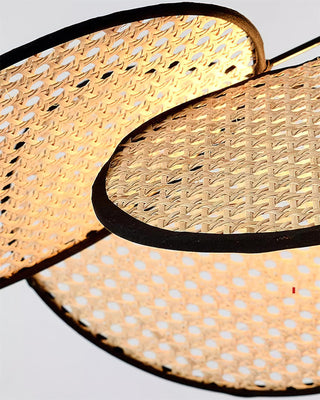 Vemarora Premium Élégance Pétales Rotin Tissu Pendentif Lampe