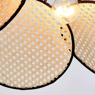 Vemarora Premium Élégance Pétales Rotin Tissu Pendentif Lampe