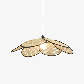 Vemarora Premium Élégance Pétales Rotin Tissu Pendentif Lampe