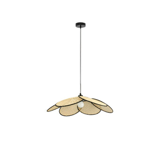 Vemarora Premium Élégance Pétales Rotin Tissu Pendentif Lampe