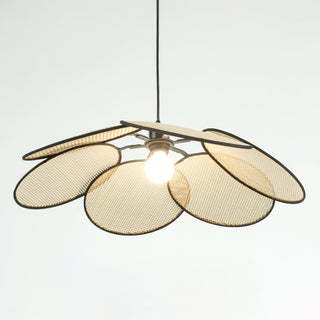Vemarora Premium Élégance Pétales Rotin Tissu Pendentif Lampe