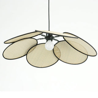 Vemarora Premium Élégance Pétales Rotin Tissu Pendentif Lampe