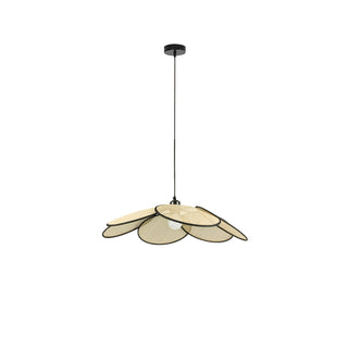 Vemarora Premium Élégance Pétales Rotin Tissu Pendentif Lampe