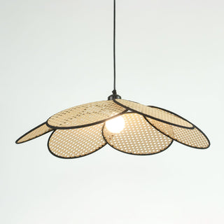 Vemarora Premium Élégance Pétales Rotin Tissu Pendentif Lampe