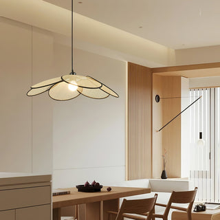 Vemarora Premium Élégance Pétales Rotin Tissu Pendentif Lampe