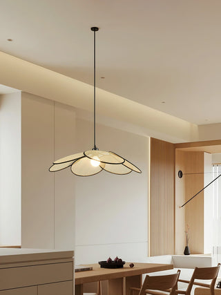 Vemarora Premium Élégance Pétales Rotin Tissu Pendentif Lampe