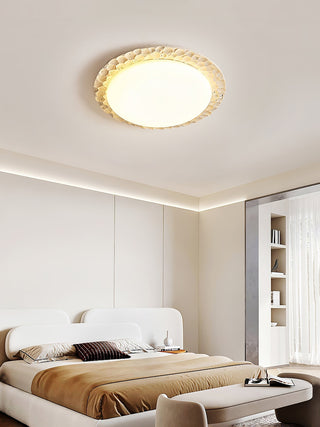 Cascade Travertine Carved Ceiling Light-Neutral Decor