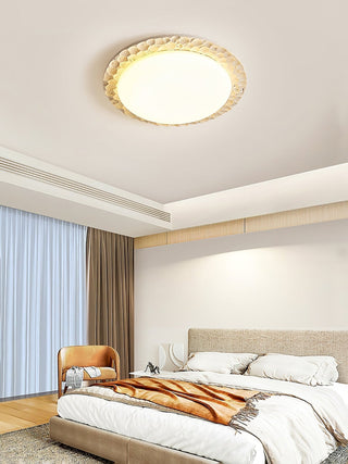 Cascade Travertine Carved Ceiling Light-Neutral Decor