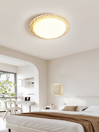 Cascade Travertine Carved Ceiling Light-Neutral Decor