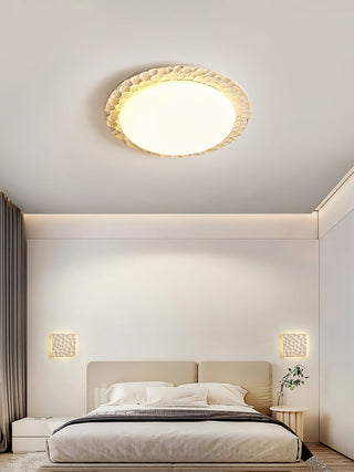 Cascade Travertine Carved Ceiling Light-Neutral Decor