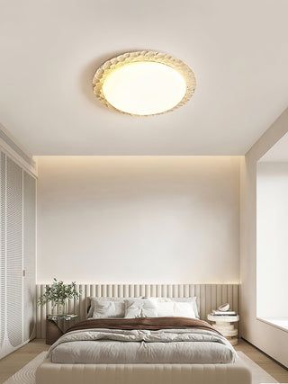 Cascade Travertine Carved Ceiling Light-Neutral Decor