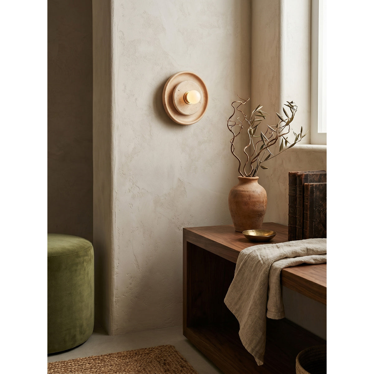 Lumenhart Applique Murale en Travertin