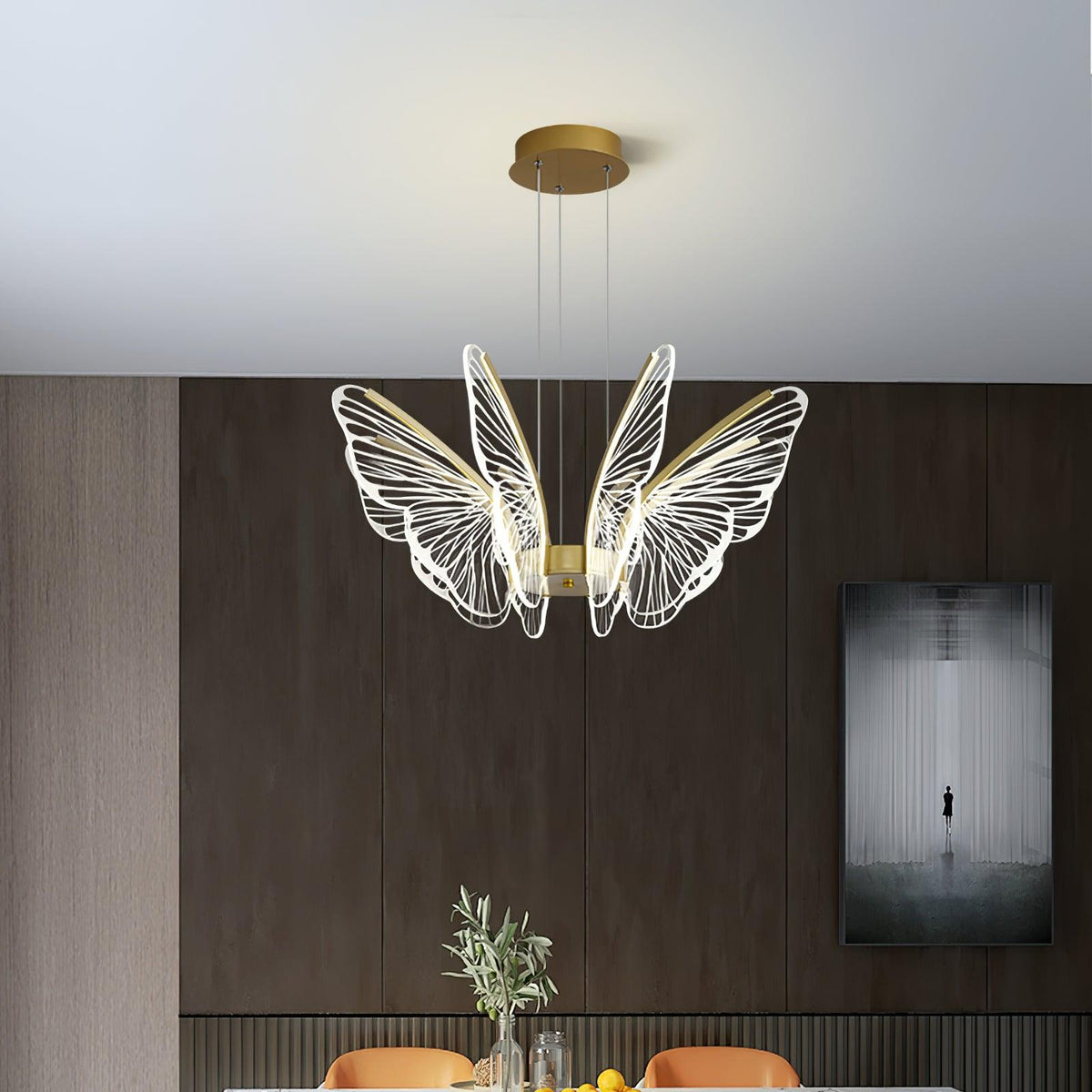 Valeris Lustre en Cristal Ailes de Papillon