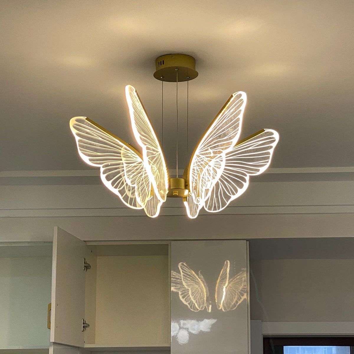 Valeris Lustre en Cristal Ailes de Papillon
