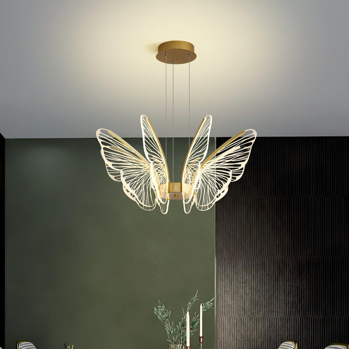 Valeris Lustre en Cristal Ailes de Papillon