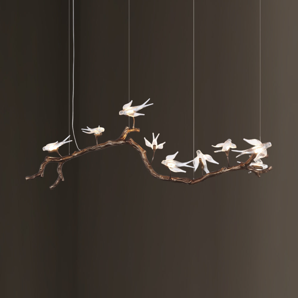 Dovemere Lustre Linéaire À Branches Et Oiseaux