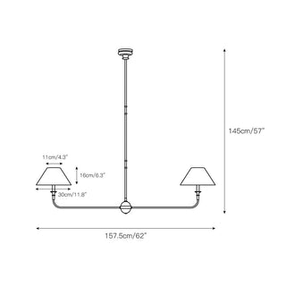 Norli Lustre Linéaire Moderne à LED en Métal