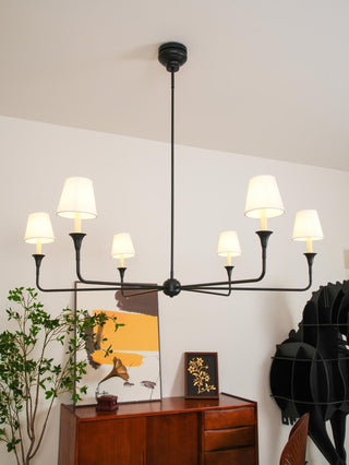 Lustra Suspension Lampe Bougie Noire Évasée