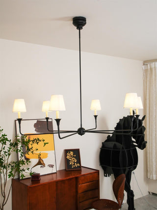 Lustra Suspension Lampe Bougie Noire Évasée
