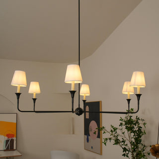 Lustra Suspension Lampe Bougie Noire Évasée