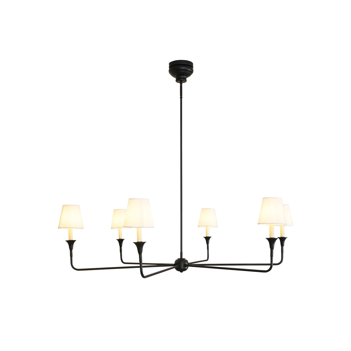 Soreline Suspension Lampe Bougie Noire Évasée