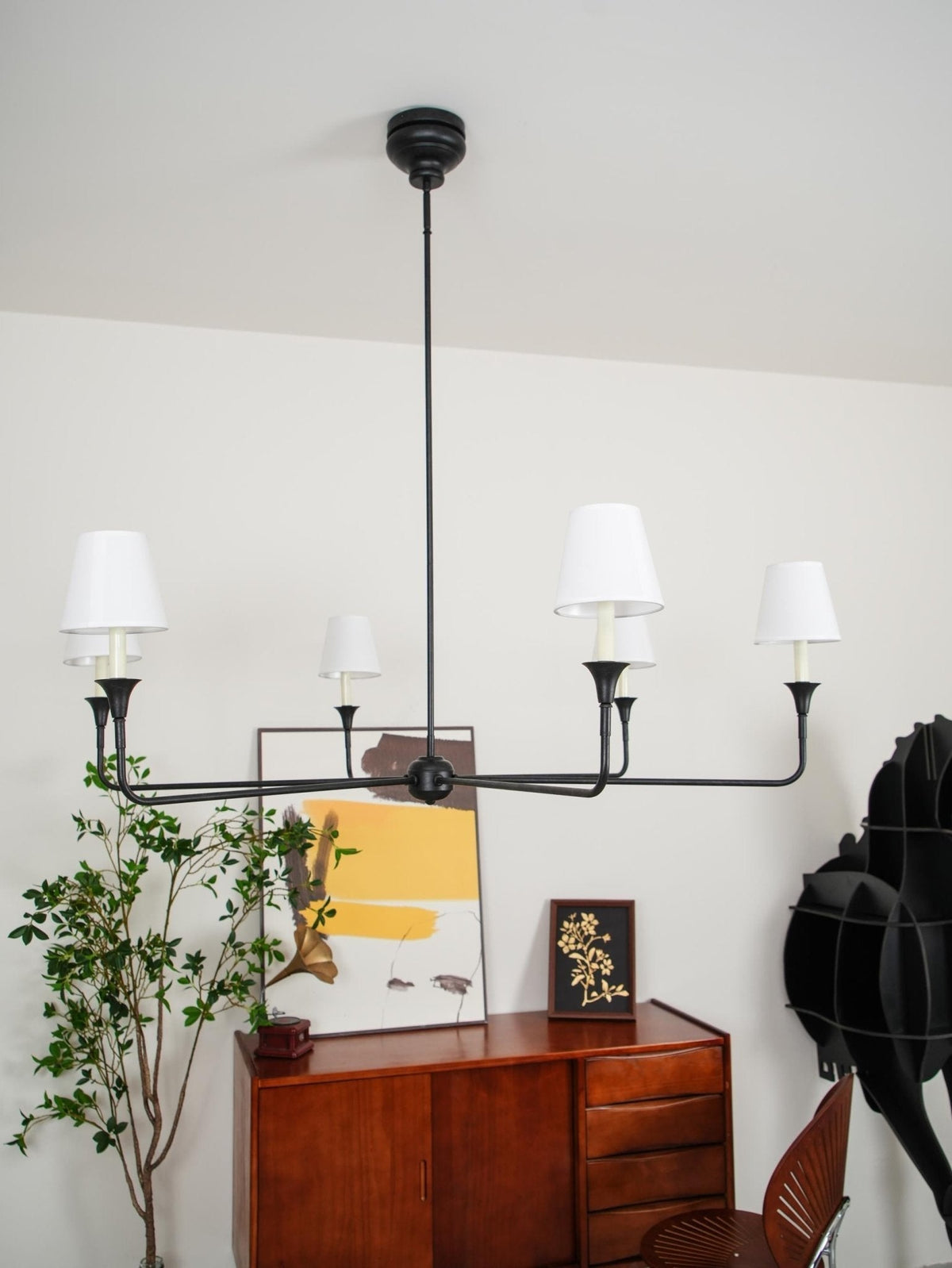 Soreline Suspension Lampe Bougie Noire Évasée