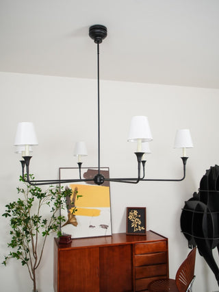 Lustra Suspension Lampe Bougie Noire Évasée