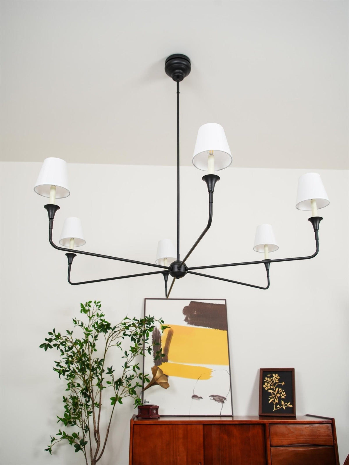Soreline Suspension Lampe Bougie Noire Évasée