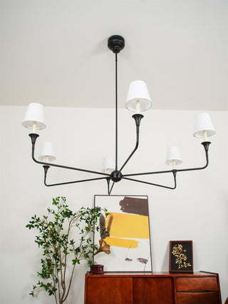 Lustra Suspension Lampe Bougie Noire Évasée