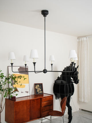 Lustra Suspension Lampe Bougie Noire Évasée