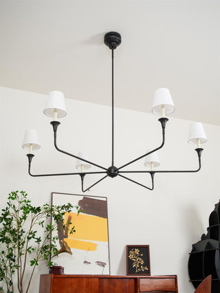 Lustra Suspension Lampe Bougie Noire Évasée