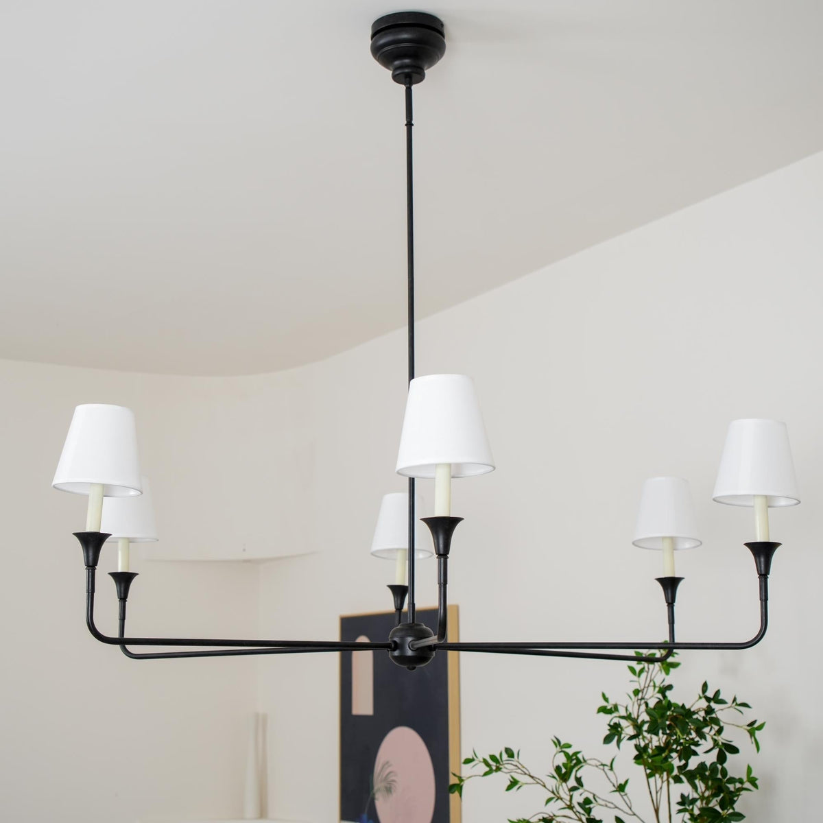 Soreline Suspension Lampe Bougie Noire Évasée