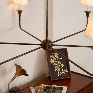 Lustra Suspension Lampe Bougie Noire Évasée