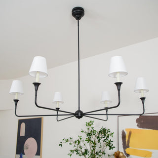 Lustra Suspension Lampe Bougie Noire Évasée