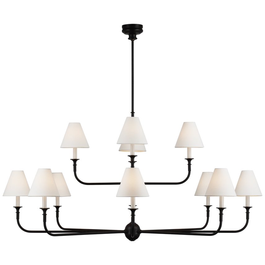 Soreline Suspension Lampe Bougie Noire Évasée