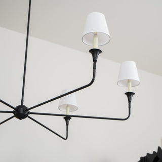 Lustra Suspension Lampe Bougie Noire Évasée