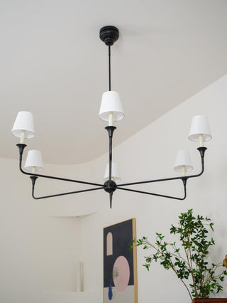 Lustra Suspension Lampe Bougie Noire Évasée