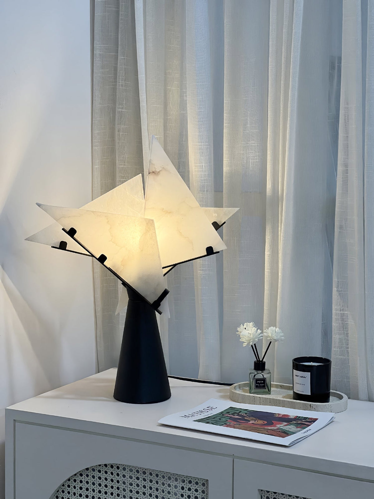 Aursilion Lampe de Table en Albâtre